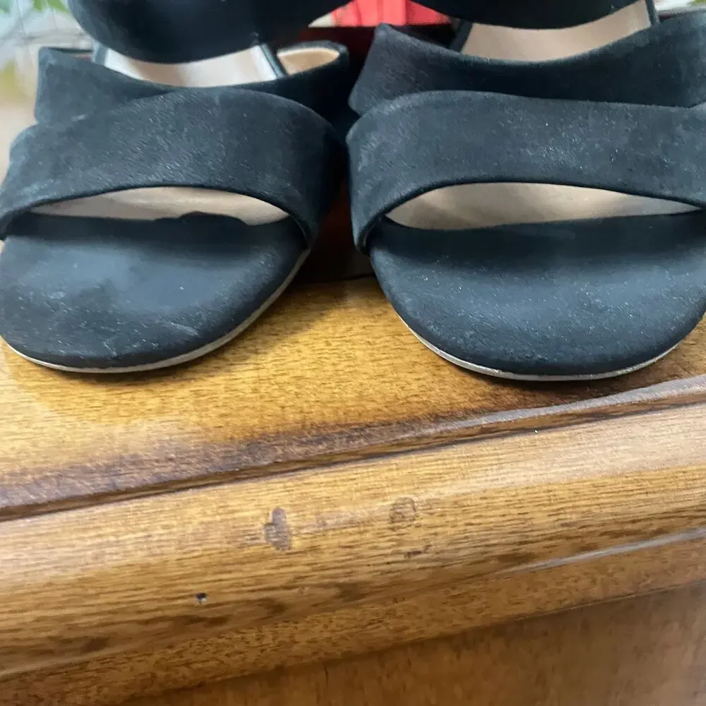 Franco Sarto Mistic Black Wedge Sandals Sz 8.51